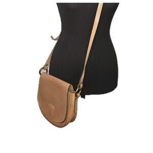Frye Tan Leather Crossbody Saddle Bag 8x7x2